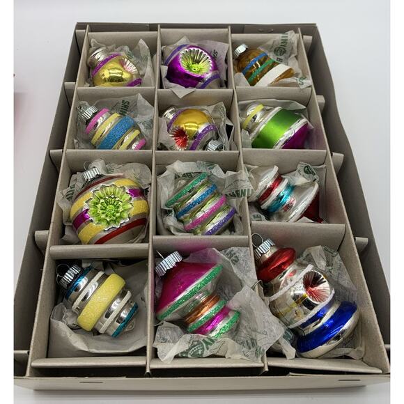 Vtg Christopher Radko Shiny Brite Reflectors Indents & Bells Original Box - Picture 4 of 7